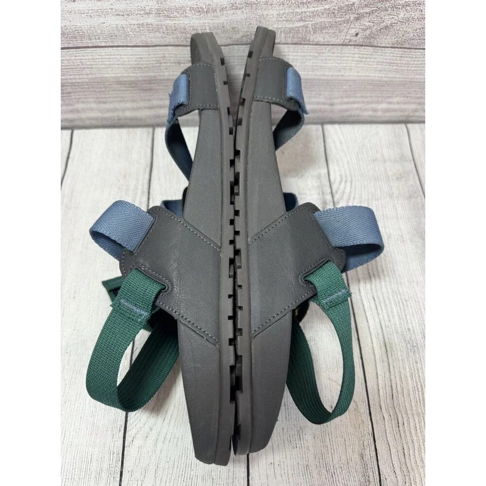 Chaco Mens Lowdown Strappy Sport Sandals Blue Green Polyester Size 10